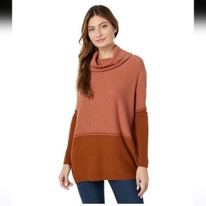 Smartwool Cowl Neck  Edgewood Poncho Sweater Top (Dusty Cedar Heather) Size S